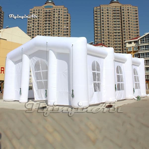 10m/12m/15m Party Tent Lighting White Inflatable Marquee Air Blow Up Frame Structure With RGB Light For Wedding Events