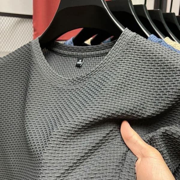 Summer ONeck TShirts Men Ice Silk Mesh Breathable Half Sleeve Top Solid Color Thin Casual Cool Quickdry Short T Shirts 260331