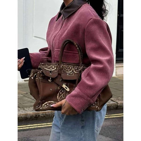Women Corduroy Jacket Faux Leather Collar Coat Top Casual Streetwear Outerwear Woman Clothes Spring New Outfit Jackets Coats