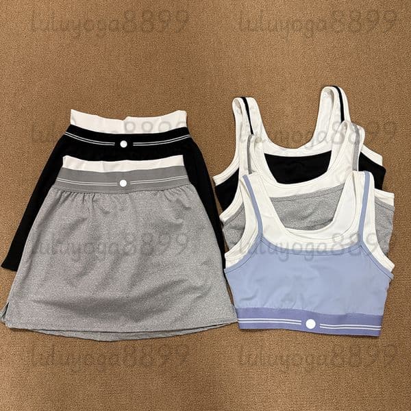 Womens Yoga Set Tennis Skirt Bra And Skirt Designer Yoga Sets Short Sports Outfit Fitness Jogging Sportswear Two Piece Color Blocking Sports Vest Gym suit