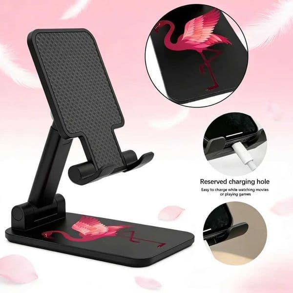 1PC Flamingo Phone Stand Anti-slip Stable Universal Tablet Adjustable Height Adjustable Angle Foldable Portable Phone Holder S2641