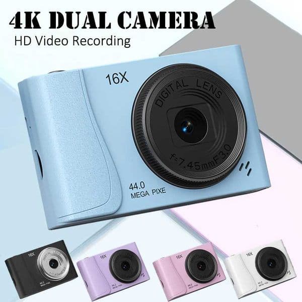 Retro CCD 24 Million Pixels Camcorder 4K Digital Camera 16x Zoom Compact Cameras Auto Focus for Adult Beginners Kids PhotographT260401