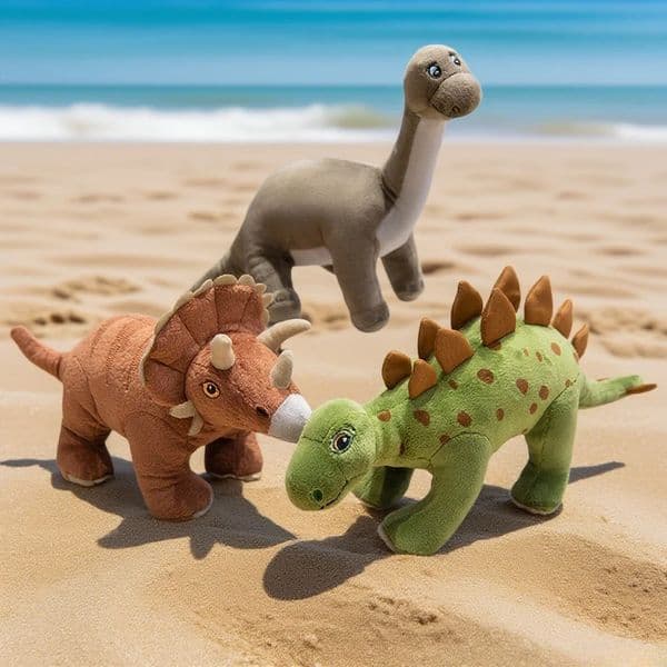 Fierce Jurassic Dinosaur Plush Toys Lifelike Triceratops Stegosaurus Tyrannosaurus rex Doll Funny Kids GameTeaching Props 260331