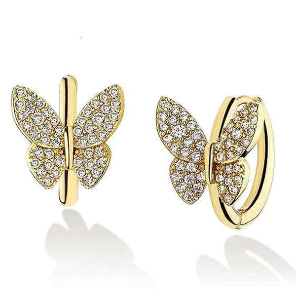 micro-inlaid Moissanite butterfly earrings for women fashionable and elegant lady's earrings trendy classic super popular jewelry