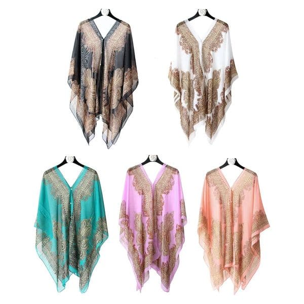 Women Chiffon Beach Cover Up Kaftan Tunic Dress Bikini Swimsuit Sarong Pareo Bathing Suit Resort Wear Swimwear Loose 260331BJ