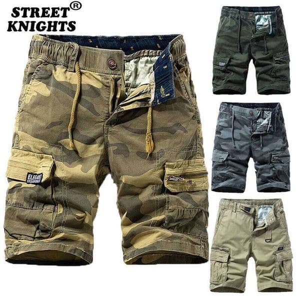 New Summer Cotton Cargo Camouflage Men Clothing Casual Breeche Bermuda Beach Jogger Shorts Male Hot 26Y0401