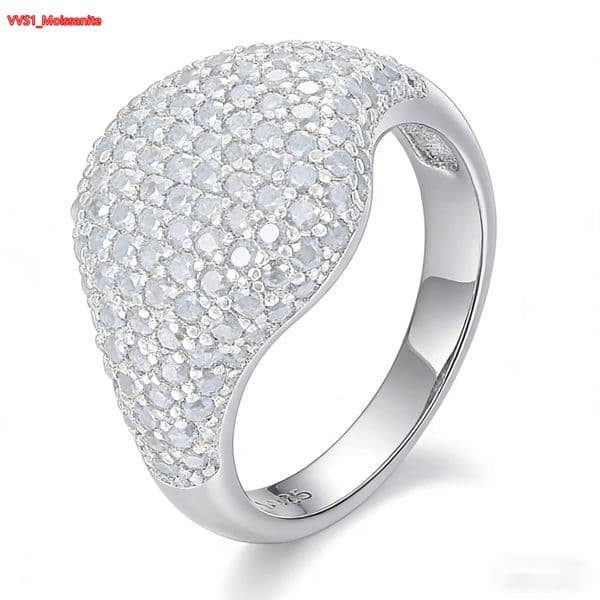Pass Diamond Tester Black VVS Moissanite Iced Out Engagement Gemstone Ring 925 Sterling Silver Men Women Hip Hop Jewelry Ring