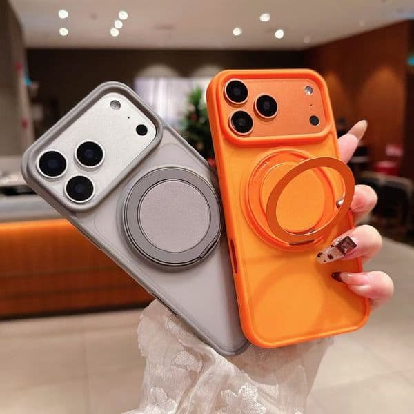 360 Rotating Magnetic Magsafe Matte Stand Ring Phone Cases For iPhone 17 Air 16e 16 15 14 Plus 13 12 11 Pro Max X XR XS Max Shockproof Protective Case Cover