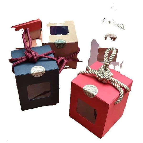 Creative design kraft paper gift Clear Window honey jam tea brown sugar box Candy Box With Rope LX0232 thumbnail 3