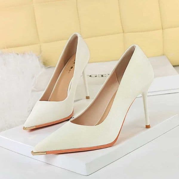 BIGTREE Sexy Metal Designer Suede Pointed Pumps Women Fashion Thin Heels Wedding Banquet Dress Ladies Shoes Summer 2025 X260401