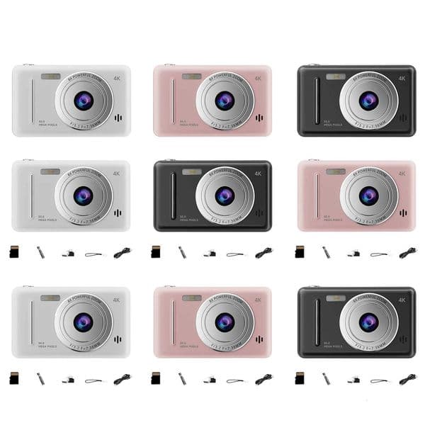 4K HD Digital Camera Multi-Purpose Portable Point-And-Shoot Camera Video Recording Camcorder for Outdoor Travel PhotographyT260401