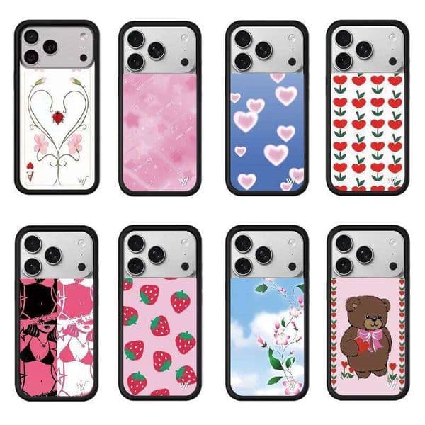 Wildflower cute love cartoon phone case for iPhone 17 12 13 14 Bear Star 16 Plus 15 Pro Max WF Bottom Cover 26H0401