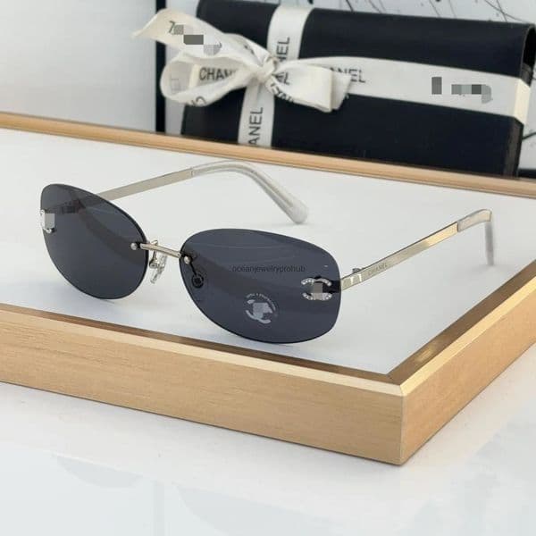 Designer Sunglasses Channels personalized frameless oval sunglasses trendy metal sunglasses for women popular on Instagram CH71559 CC