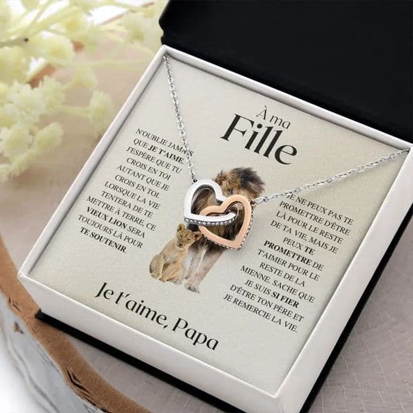To My Daughter Gifts Necklace From Dad Father Christmas Gift Women Girl Interlocking Hearts Jewelry Drop 260331