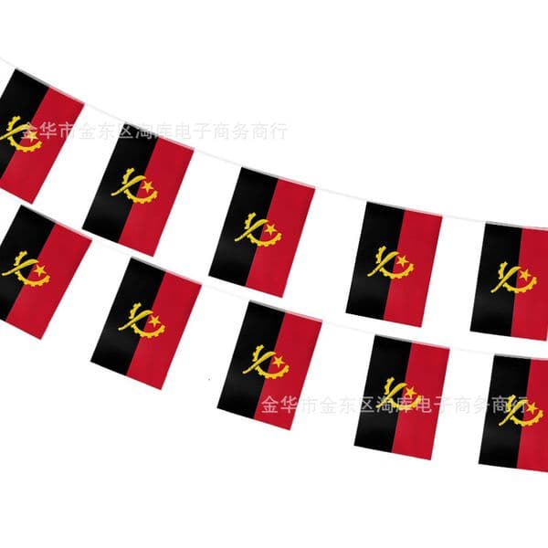 Angola Flag String Flags 5M 20Flags World Countries Double-Sided Printed Small Hanging Flags
