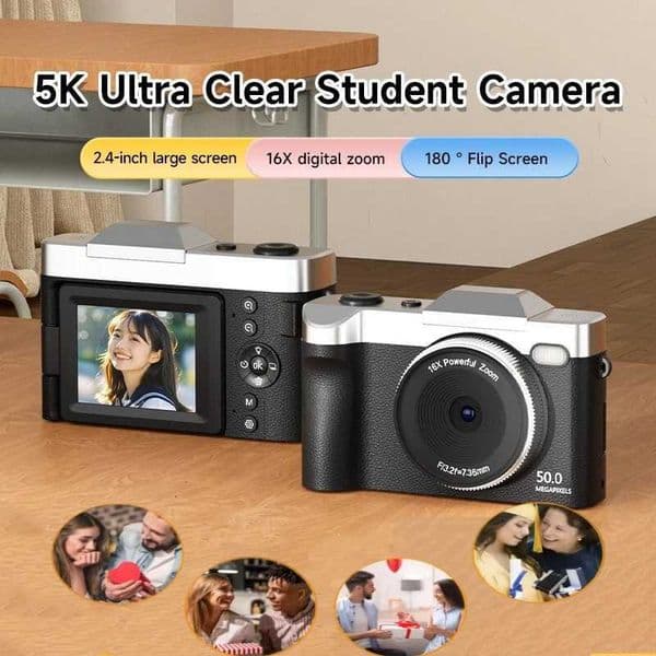 New 16x Zoom Digital Camera 1080P HD Digital Camera 50 Megapixel with 24 Inch LCD Screen 180 Flip Screen Suitable Student GiftT260401