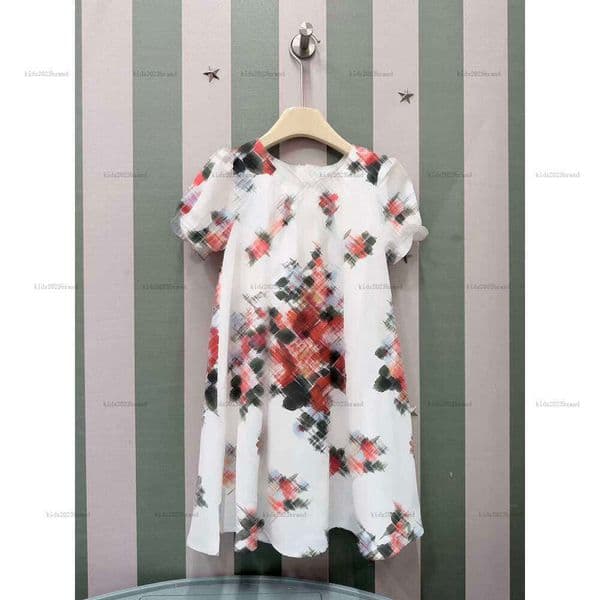 New girls dress Summer Princess dress kids designer clothes Ruffled short-sleeved shirt baby skirt A001X01N014-b L265211ENX