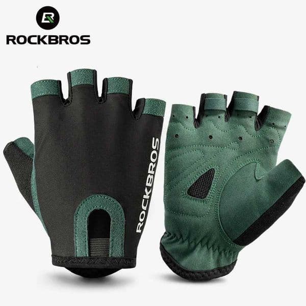 ROCKBROS Cycling Gloves Breathable Sweat-Wicking Net Bicycle Half Gloves Men Women High Stretch Fabric Sports Bike Gloves H260331