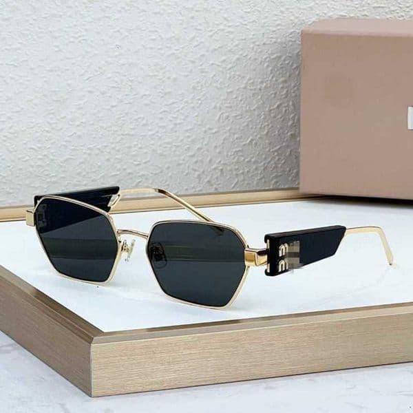 Designer Sunglasses MU polygonal metal small frame protection high end street style sunglasses AG30
