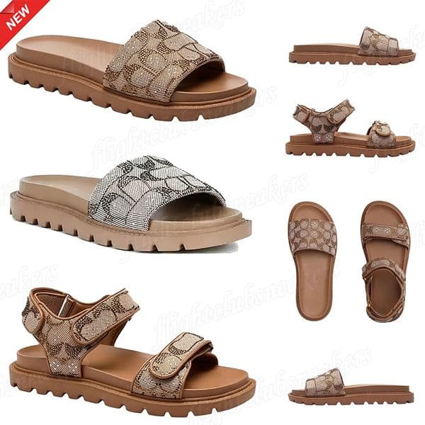Womens Designer Sandals Coacs Slides Brynn slide sandals Women Platform slippers Luxury Sunmmer Beach Clogs Fashion Ladies Brown Flats clog coacshoes sandals