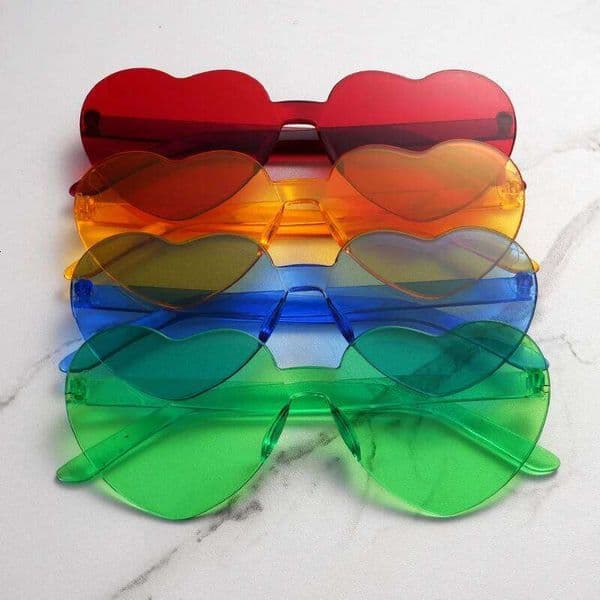 Free shipping 2024 color heart shape ocean personality Frameless Fashion Candy Love Sunglasses S260331 fc8
