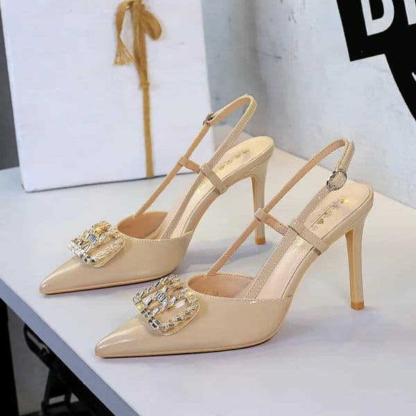 BIGTREE Patent Leather Designer Pumps Women Sexy Fashion Thin Heels Wedding Banquet Dress Hollowed Out Back Strap Ladies Shoes X260401
