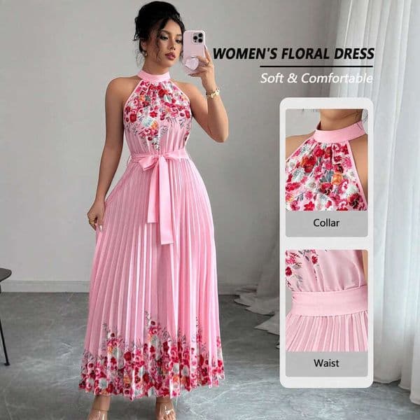 Designer European and American Fashion Women's A2 Clothing 2026 Spring and Summer New Casual Women's Printed A3 pleated Skirt