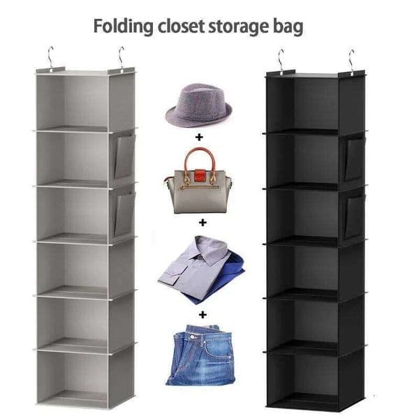 Simple Non-woven Wardrobe Hanging Multi-layer Foldable Design Special Storage Bag for Home and Sorting 26Y0401