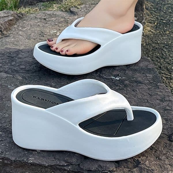 Comfort Platform Wedge Heel Flip Flops Women Summer 2026 Soft Thick Bottom Clip Toe Sandals Womens Eva Beach Slippers Slides 260318CJ
