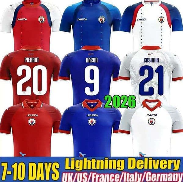 2026 Haiti soccer jerseys 26 27 BELLEGARDE PIERROT LOUICIUS NAZON Maillot de football Home blue Away white 3rd Red Men Kids football shirt Kit Fans Uniforms World Cup