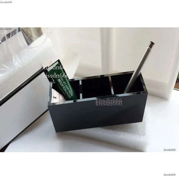 Storage box, classic high-end acrylic toiletries, makeup box, pen organizer, 3-compartment box/cosmetic accessories, with gift packaging