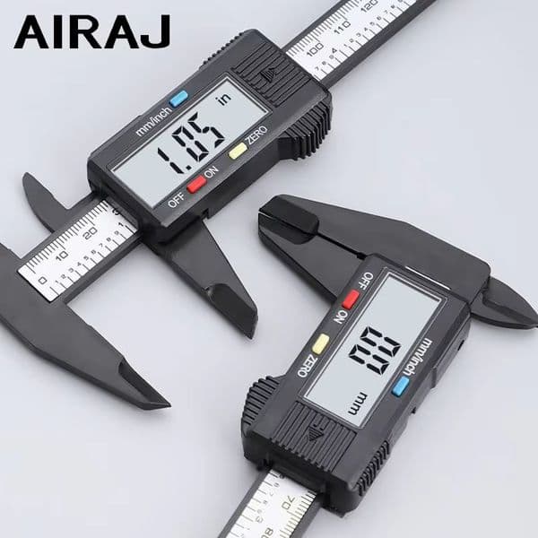 IRAJ 150MM Vernier Caliper Plastic Digital Caliper, Inch Metric Fraction Conversion, Large LCD Display Measurement Tool
