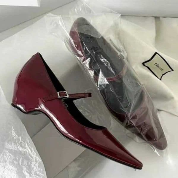 2026 New Arrival Sweet Elegant Shoes Women Wedge Heel Mary Jane Shoes Pointed Toe Womens Shoes Metal Buckle Trim Sandals 5413 X260401