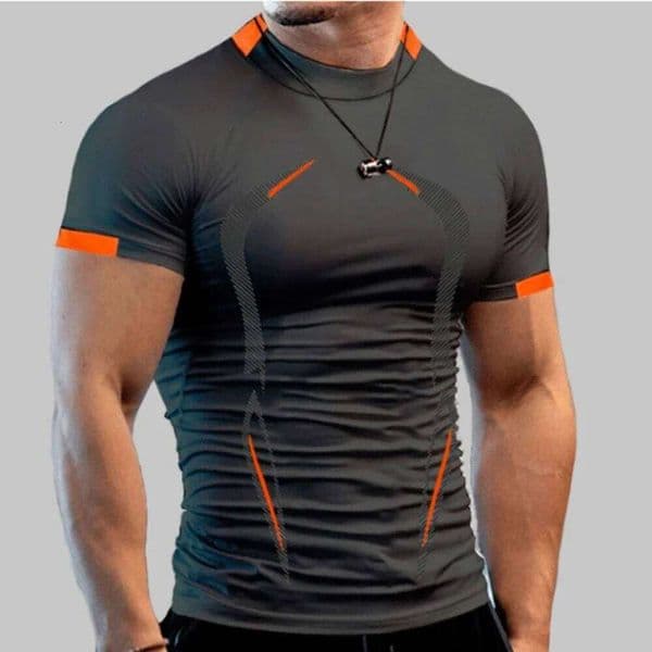 New Summer Sportswear Gym Breathable T Shirt Quick Drying Jogging T-Shirt Men Training Tees Fitness Tops Running T-shirt 26H0401