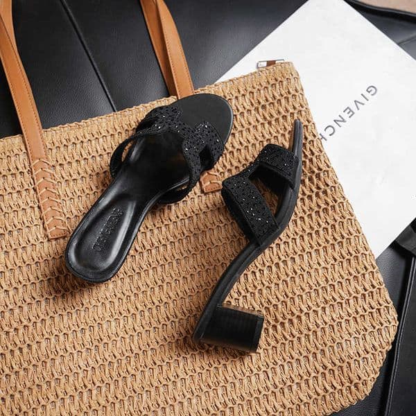 Womens chunky heel sandals 2026 summer outdoor fashion versatile internet celebrity fairy sandals womens mid-heel slimming 5cm T260401