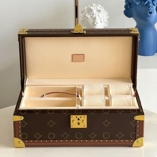 Designer Jewelry Boxes Luxury Watch Boxes Flower Cases Classic Key Stationery Jewelry Large Capacity Leather Handle Set Box Jewelry Packaging Watch Box Home