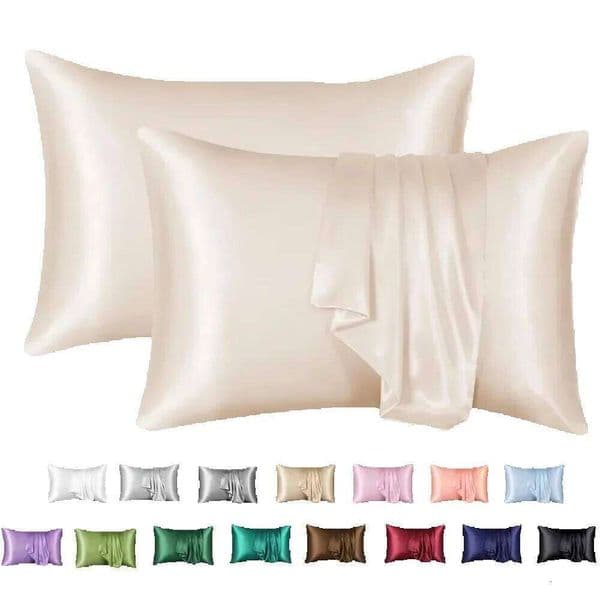 Pillow Case 2 sets of satin for hair skin super soft and cooling similar to silk pillowcases envelope closure home textile 240829 thumbnail 2