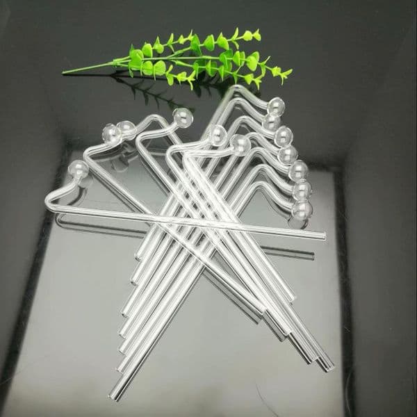 Smoking Pipes bongs Manufacture Hand-blown hookah Lengthened 6mm glass long curved straw 20cm