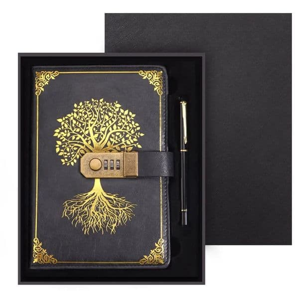 Stationery Password Notebook Diary Book Retro A5 Notebook with Lock Protecting Secrets 200 Pages Travelers Journal Student 260402