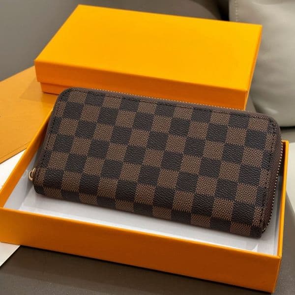 2026 Top Quality Fashion Women Clutch Wallet Pu Leather Wallet Single Zipper Wallets Lady Ladies Long Classical Purse with Orange Box Card man Classical