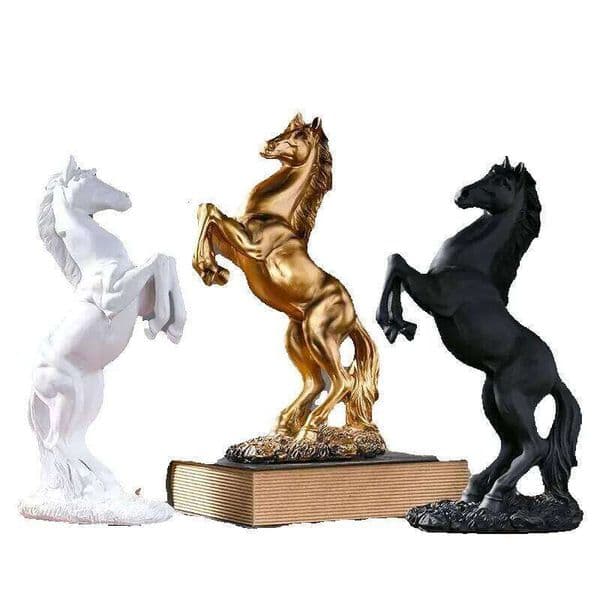 Resin Statue Golden White Black Horse Figure Nordic Abstract Ornaments Figurines For Interior Sculpture Room Home Decor