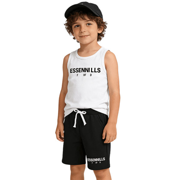 Kids Designer Clothes Boys Summer Tank Top Shorts Set Luxury Tracksuit Baby 2-Piece Cotton Outfit Letter Print Breathable Sportswear For Boys Girls Playwear