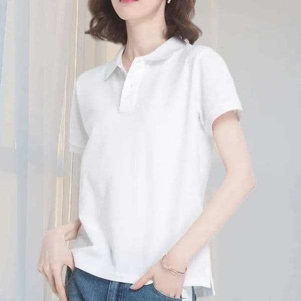 Summer Polo Shirts Korean Style Women Cool Ice Silk Short Sleeve Shirt Breathable Quick Dry Casual Golf Pullover Tee Tops 260331BANJIA