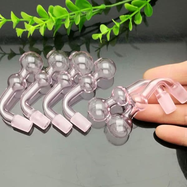 Glass Pipes Smoking Hand-blown Beautifully Handcrafted Smoking Pipe Hot selling pink double bubble glass stove