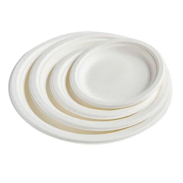 50pcs Disposable Round Paper Plates Oil Resistant Anti-Seepage Food Snack Tray Biodegradable Microwavable Disposable Dinner Dish X260402