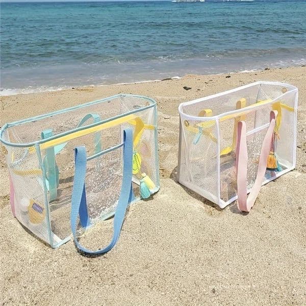 Large Capacity Transparent Jelly Beach Shoulder Portable Travel Bag PVC Waterproof Wash Storage Tote Bag Fitness Swimming Bag 260323