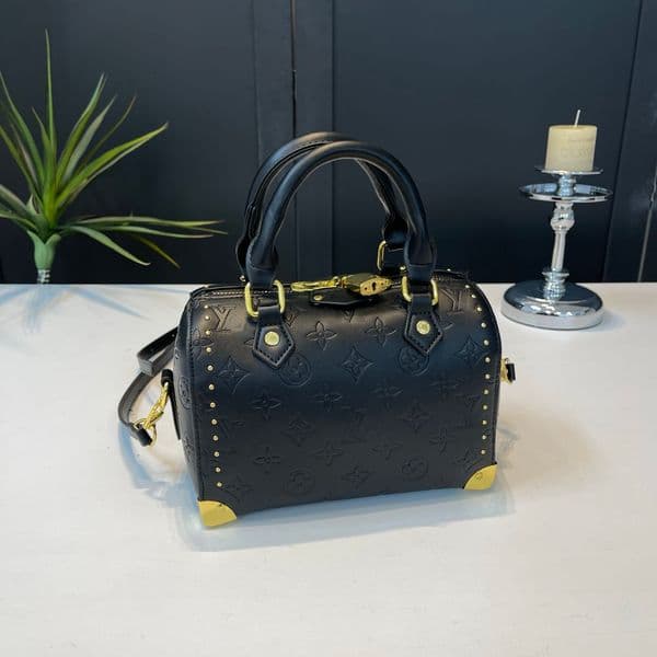 Fashionable classic Monogram Boston Bag Handbag shoulder Bags Crossbody bag Stud Structured Silhouette Suitable For Use tote Parties