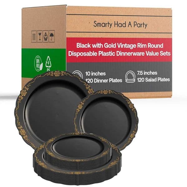 Elegant Plastic Plates Disposable Dinnerware Sets Plastic Dinner Plates Disposable Plates for Party Disposable Customized X260402
