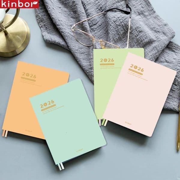 2026 Kinbor Timeline Planner Notebook for Girls A5 PU Leather Minimalist Goal Tracker Weekly Plan Productivity Journal Writing 260402