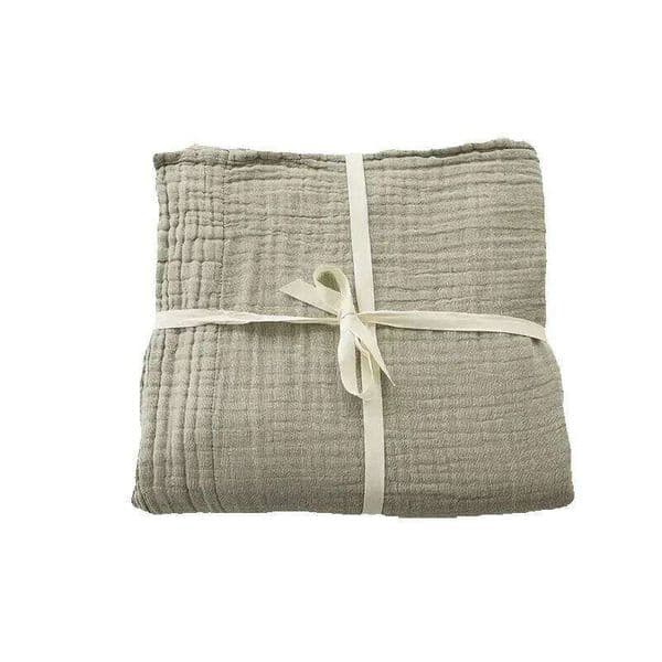 Yarn Woven Washed Cotton Three-layer Thin Summer Air-conditioning Quilt Lunch Break Decorative Blanket 240726